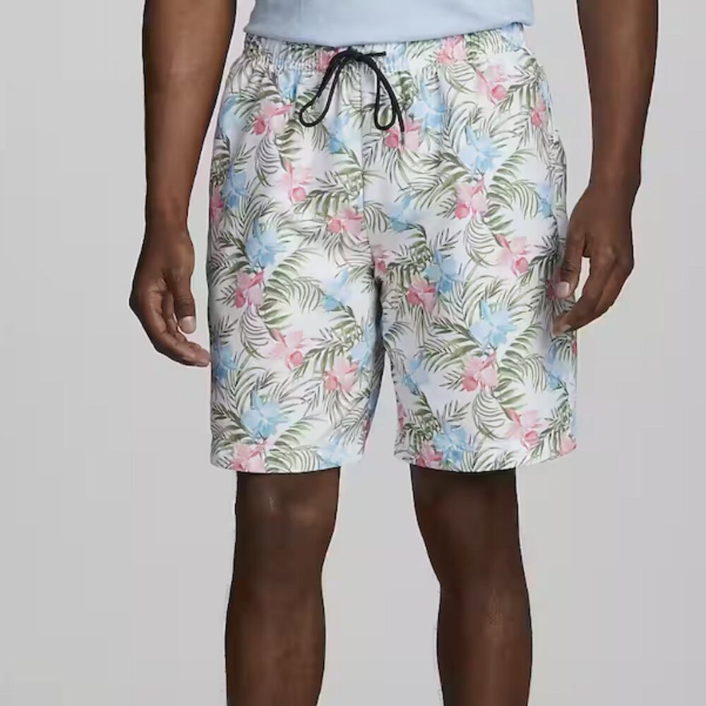 Con.Struct Tailored Fit Tropical Print Swim Shorts- Pink